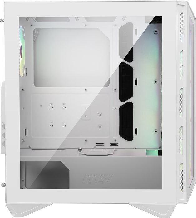 MSI MPG GUNGNIR 110R WHITE Mid Tower Gaming Computer Case 'Бял, 4x 120 mm ARGB вентилатор, 1 до 6 ARGB контролна платка, USB Type-C, закалено стъкло, център, ATX, mATX, mini-ITX'