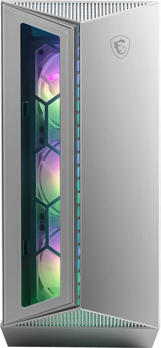 MSI MPG GUNGNIR 110R WHITE Mid Tower Gaming Computer Case 'Бял, 4x 120 mm ARGB вентилатор, 1 до 6 ARGB контролна платка, USB Type-C, закалено стъкло, център, ATX, mATX, mini-ITX'