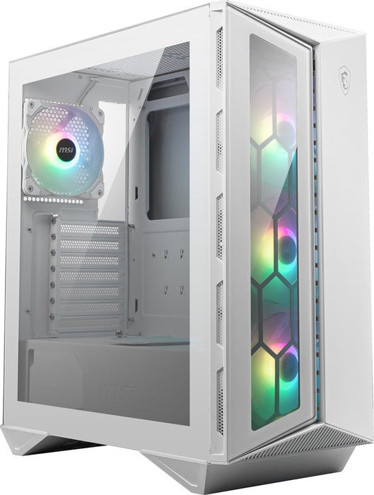 MSI MPG GUNGNIR 110R WHITE Mid Tower Gaming Computer Case 'Бял, 4x 120 mm ARGB вентилатор, 1 до 6 ARGB контролна платка, USB Type-C, закалено стъкло, център, ATX, mATX, mini-ITX'