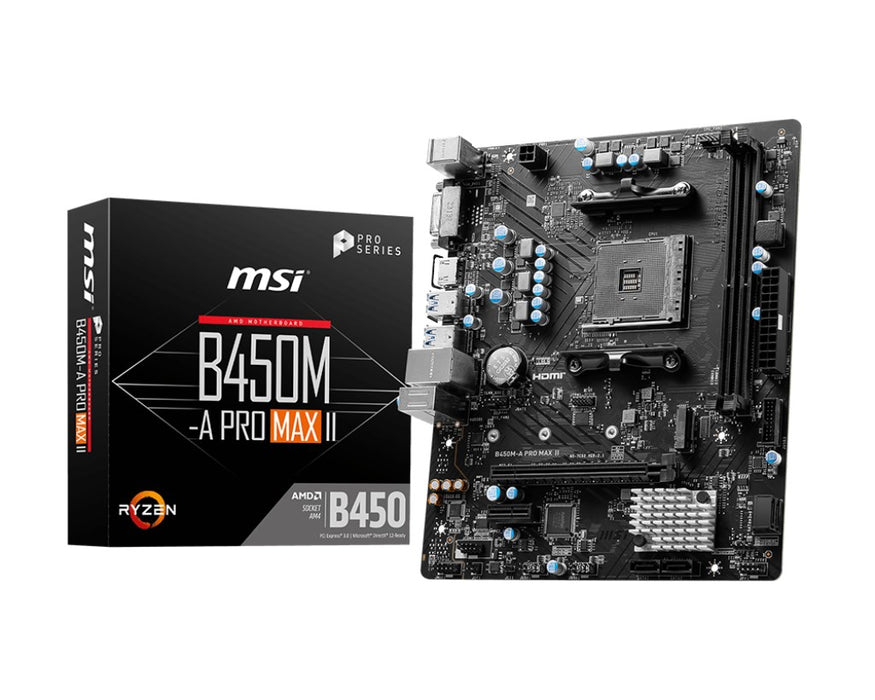 MSI B450M-A PRO MAX II дънна платка AMD B450 Socket AM4 micro ATX