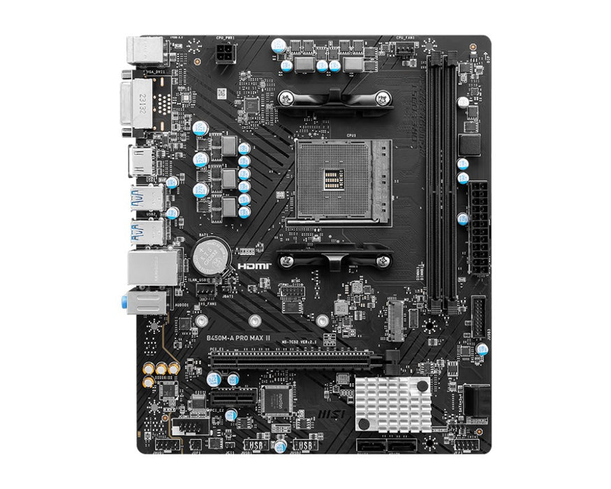 MSI B450M-A PRO MAX II дънна платка AMD B450 Socket AM4 micro ATX
