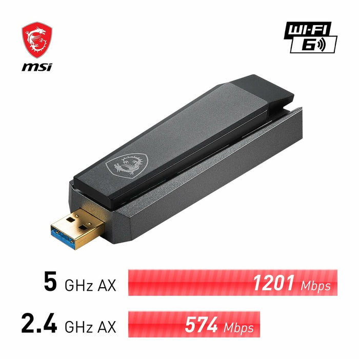 USB Aдаптер MSI AX1800 Черен