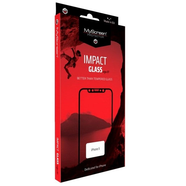 MyScreen Protector ImpactGLASS Edge 3D защитно стъкло за iPhone 7, черно, 8H, антиударно на целия екран