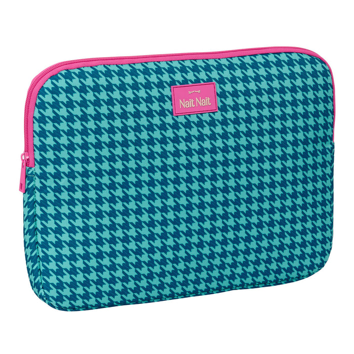Калъф за каптоп Nait Nait Pata de gallo verde Зелен 34 x 25 x 2 cm