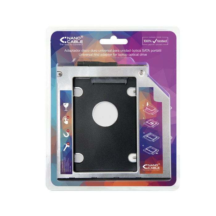 SATA адаптер за твърд диск 2.5" (7 мм) NANOCABLE 10.99.0101 Черен/Сребрист 2,5"