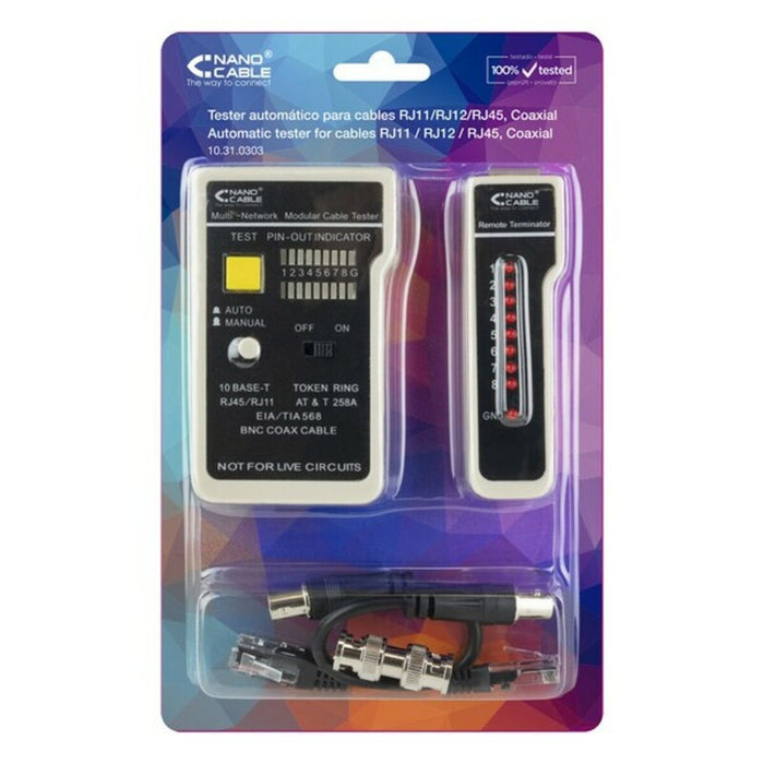 UTP категория 6 твърд мрежови кабел RJ11/RJ12/RJ45, coaxial NANOCABLE 10.31.0303 Бял/Черен
