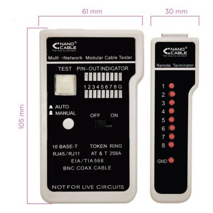 UTP категория 6 твърд мрежови кабел RJ11/RJ12/RJ45, coaxial NANOCABLE 10.31.0303 Бял/Черен