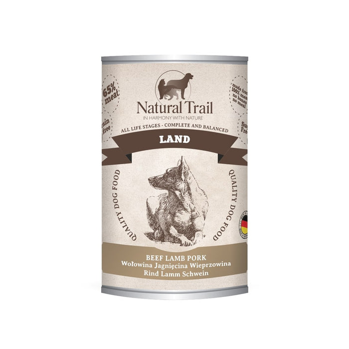 NATURAL TRAIL Land Beef Lamb Pork - мокра храна за кучета - 400гр