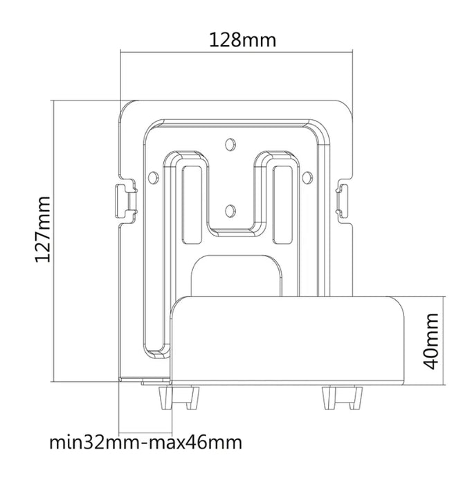 Neomounts Universal Mediabox Mount 32-46 мм. дълбочина (също подходящ за Apple TV)