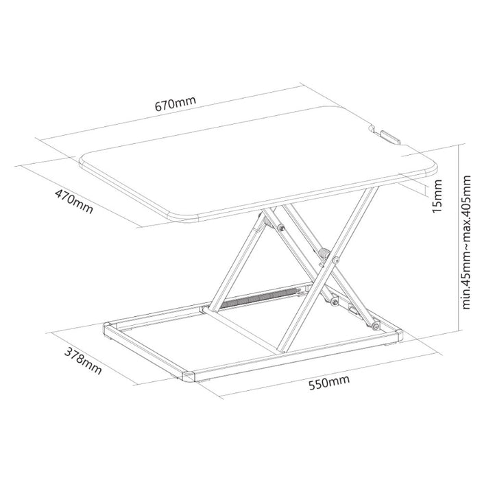 Neomounts Workstation - работно място седнало и изправено (регулиране на височината: 4-40 см)
