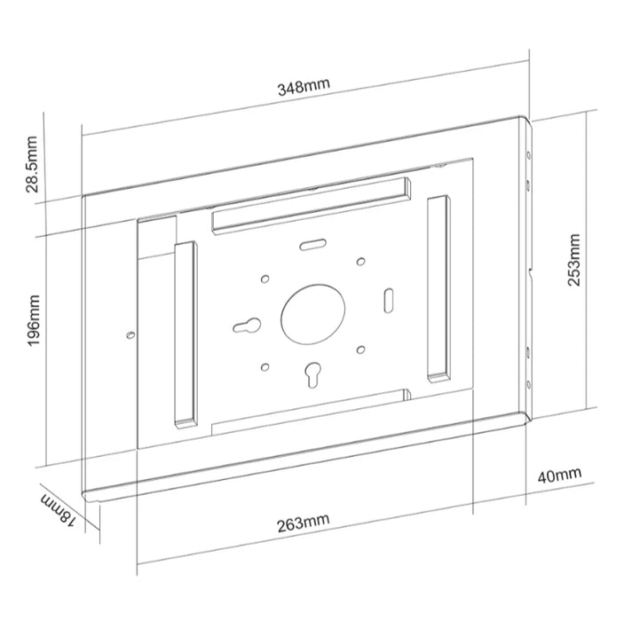 Neomounts стенен монтаж и корпус за таблет VESA 75x75 за Apple iPad PRO 12,9"