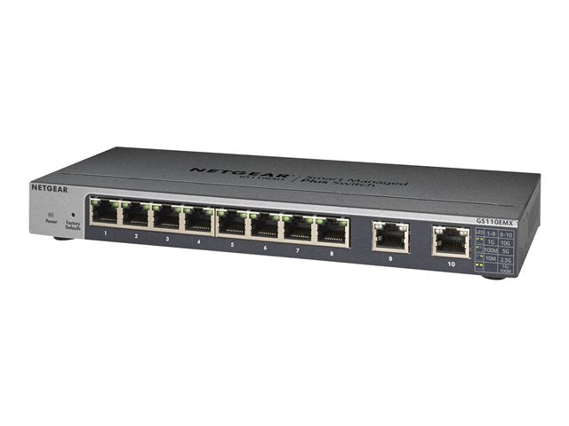 NETGEAR GS110EMX-100PES 8PT GIGE WEB НЕУПРАВЛЯВАН СУИЧ С UPLINKS