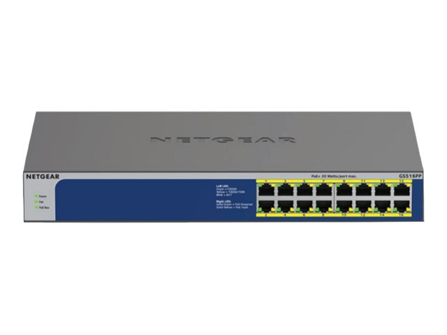 NETGEAR 16PT GIGE UNMNGED SWTCH W/POE+