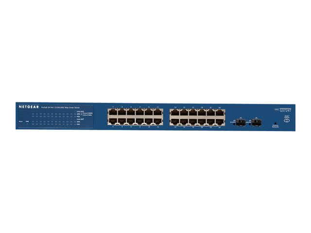 NETGEAR ProSafe 24-Port Gigabit Smart Switch v4 с 2 x споделен SFP - Rackmount - без вентилатор