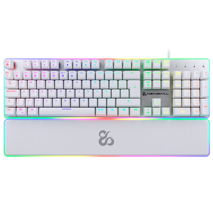 Клавиатура Newskill NS-KB-GUNGNYR-GAT-RE Бял Испанска Qwerty QWERTY