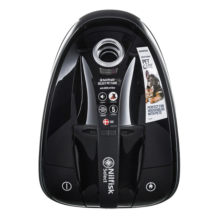Прахосмукачка Nilfisk Select Pet Care Прахосмукачка с цилиндър 3.1 l 650 W Торба за прах Черна