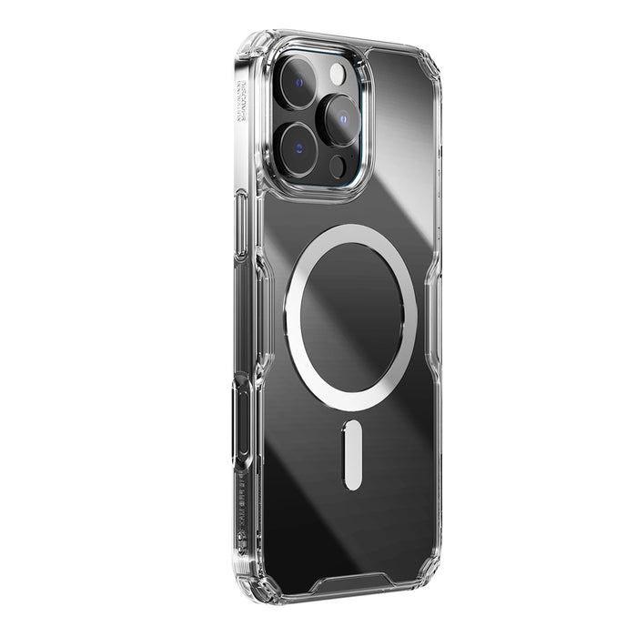 Nillkin Nature Pro магнитен калъф с MagSafe за iPhone 16 Pro - прозрачен и бял
