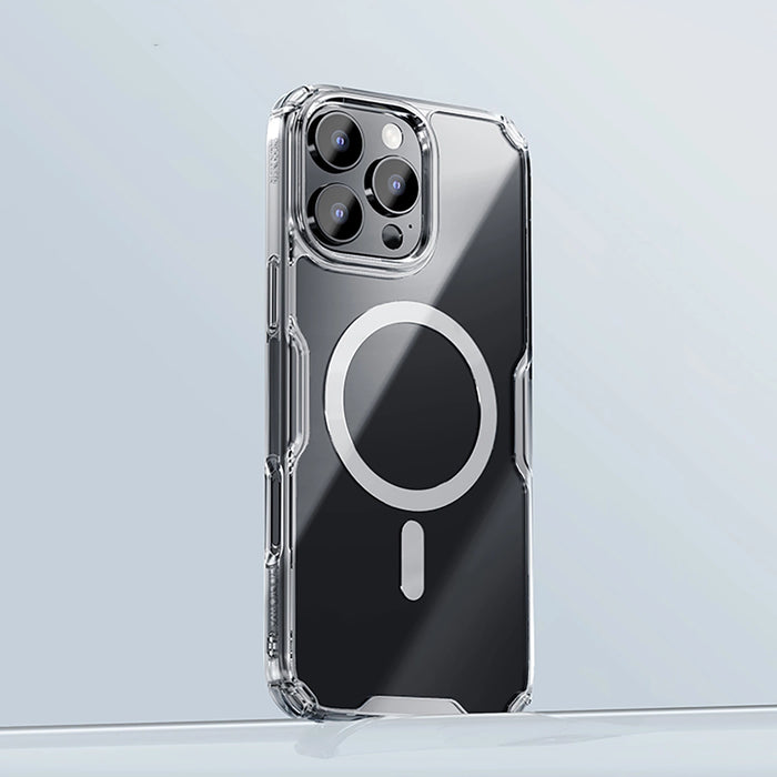 Nillkin Nature Pro магнитен калъф с MagSafe за iPhone 16 Pro - прозрачен и бял