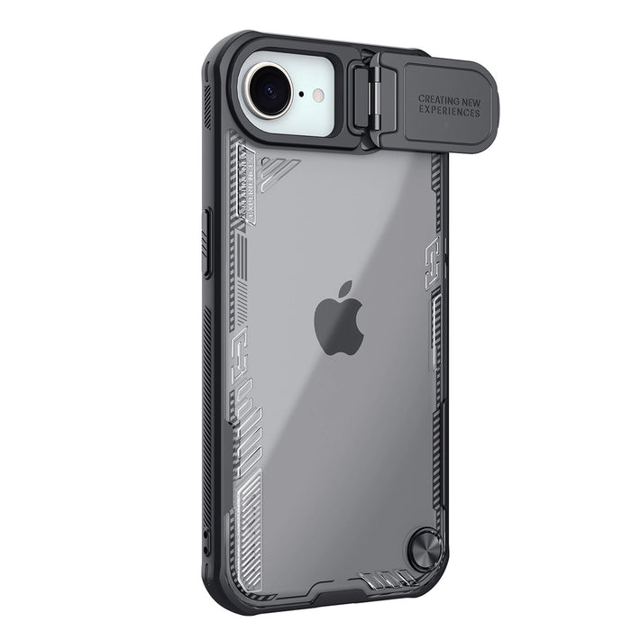 Nillkin Iceblade Prop Case с капак за обектив и стойка за iPhone 16e - черен