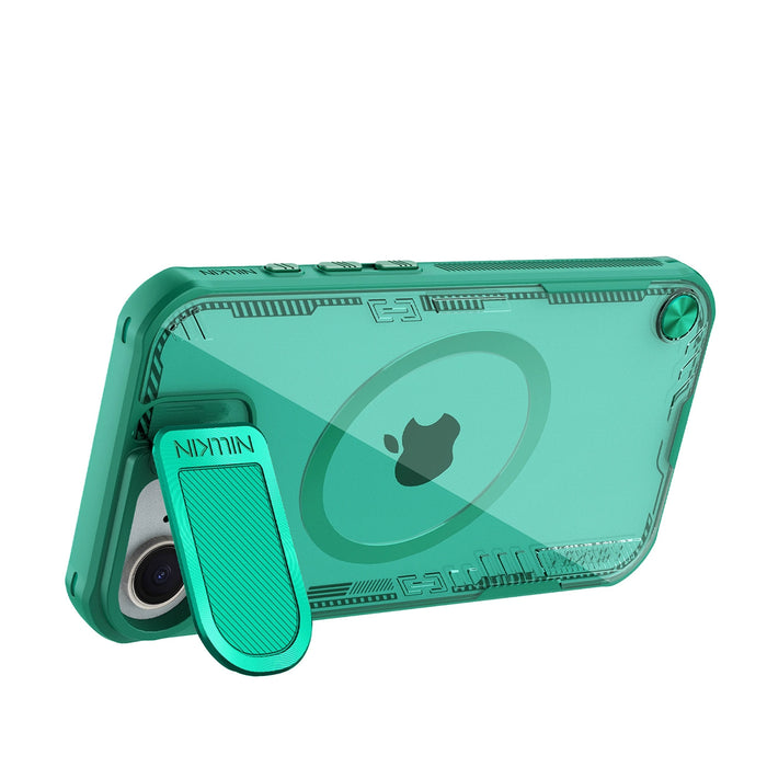Nillkin Iceblade Prop магнитен калъф с капак за камера и стойка за iPhone 16e - зелен