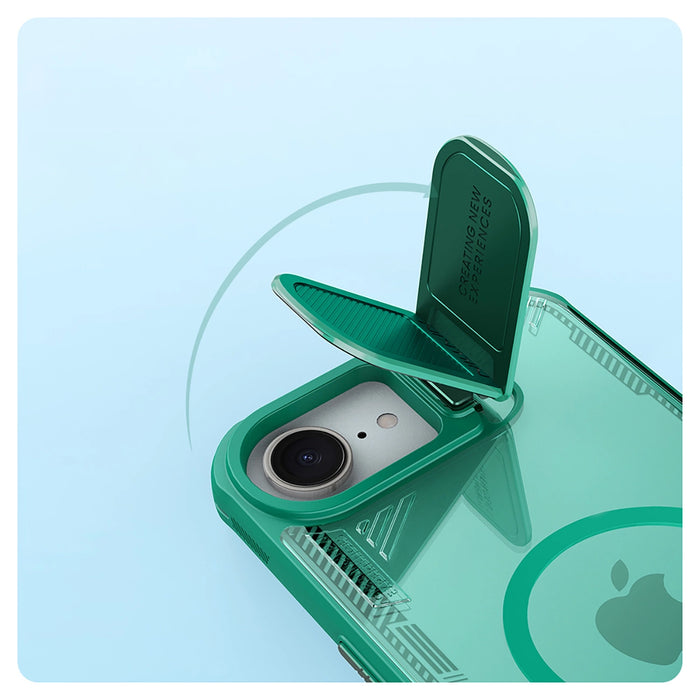 Nillkin Iceblade Prop магнитен калъф с капак за камера и стойка за iPhone 16e - зелен