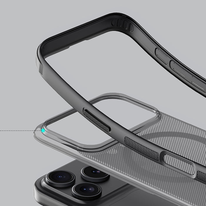 Super Frosted Shield Pro Magnetic Case IP17 Pro Прозрачен черен