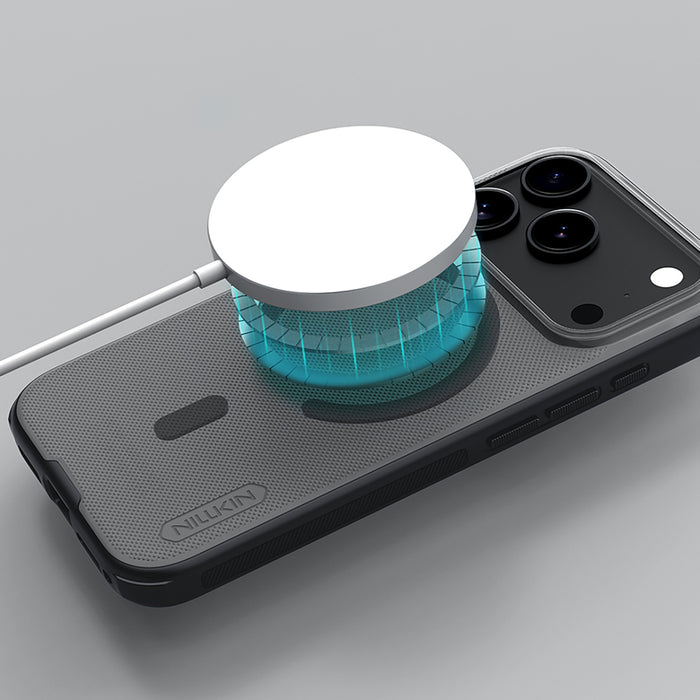 Super Frosted Shield Pro Magnetic Case IP17 Pro Прозрачен черен