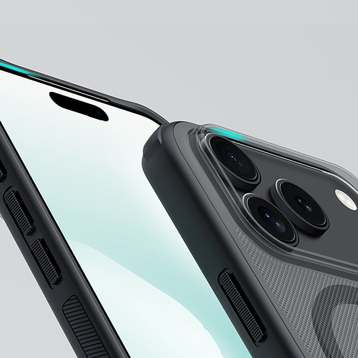 Super Frosted Shield Pro Magnetic Case IP17 Pro Прозрачен черен