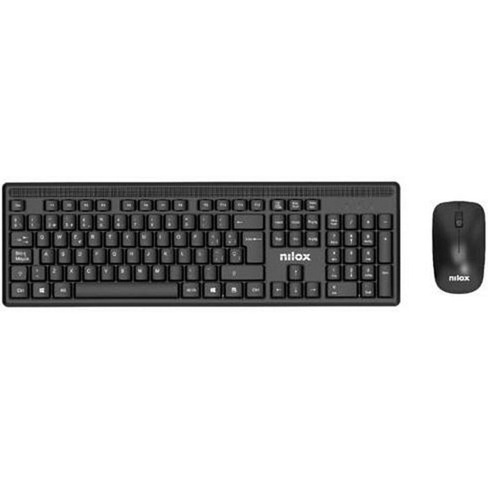 Клавиатура с мишка Nilox Черен Испанска Qwerty (20 броя)