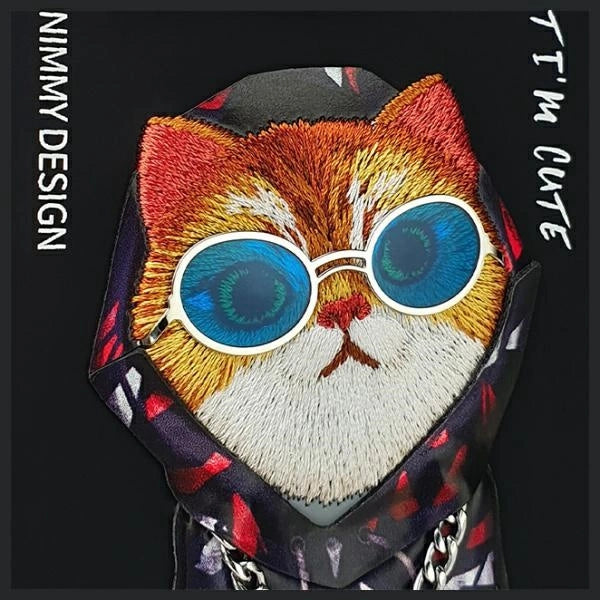 Nimmy Glasses Cool Cat Case за iPhone 15 Pro Max - черен