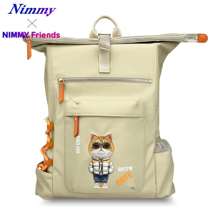 Раница за лаптоп Nimmy Cool&Cute 2.0 Cat - бежова