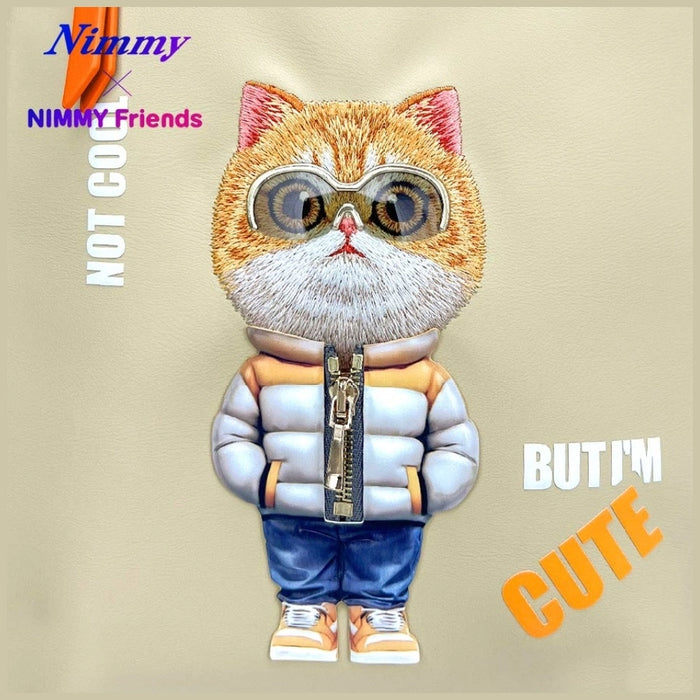 Раница за лаптоп Nimmy Cool&Cute 2.0 Cat - бежова