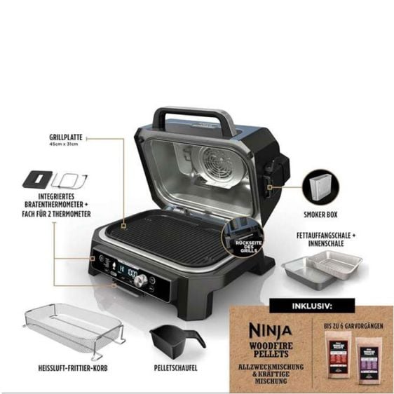 Грил NINJA OG901EU Woodfire Pro Connect XL