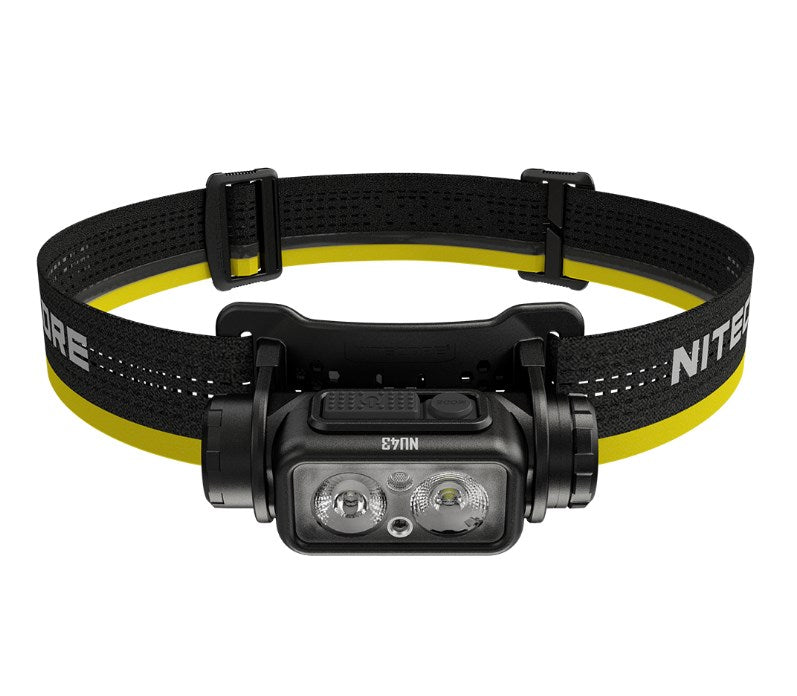 Nitecore NU43 черен, жълт светодиоден фенер с лента за глава