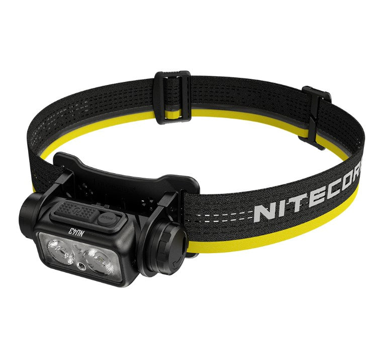 Nitecore NU43 черен, жълт светодиоден фенер с лента за глава