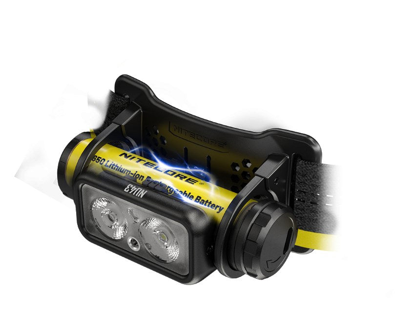 Nitecore NU43 черен, жълт светодиоден фенер с лента за глава