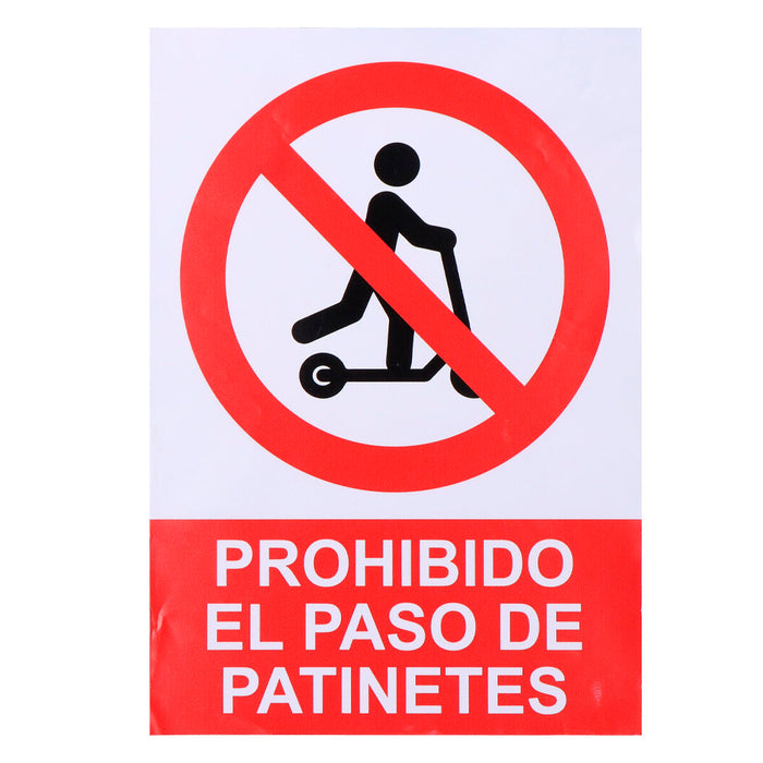 Плакат Normaluz Prohibido acceder con patinete Винил 21 x 30 cm