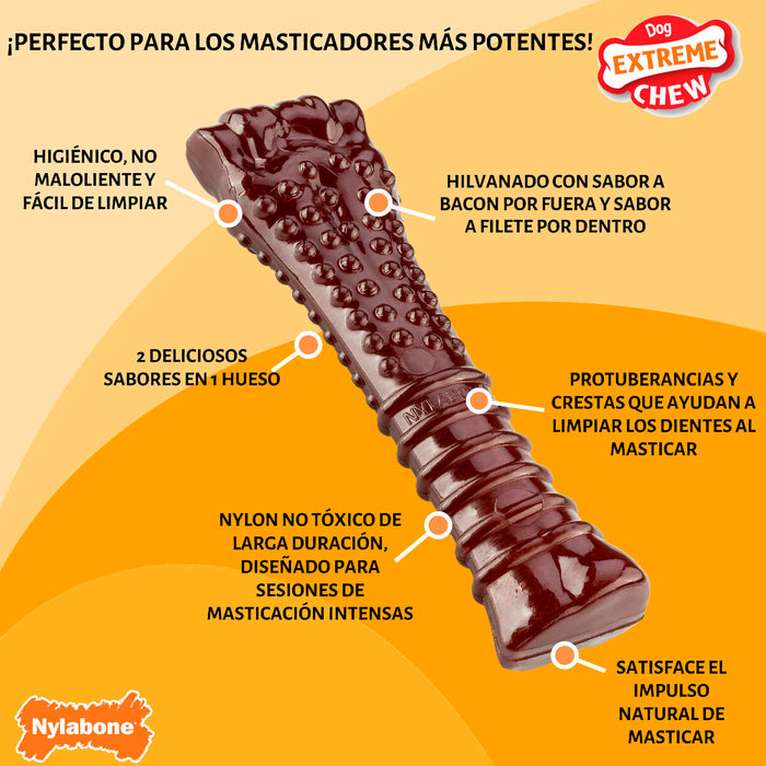 Кост Nylabone Кафяв Bacon XL