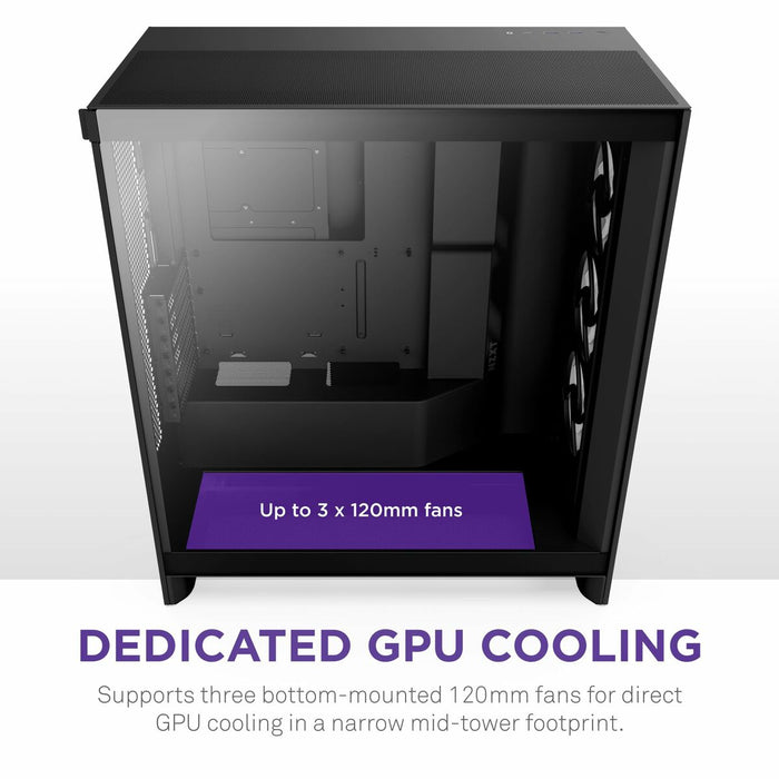ATX полу-висока кутия NZXT H7 Flow RGB Midi Черен