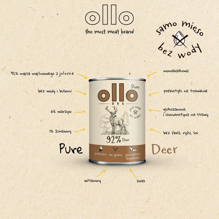 OLLO Pure Deer – мокра храна за кучета – 850гр