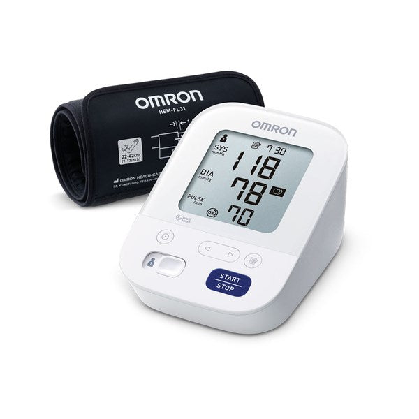 Подаръчен комплект Omron M3 COMFORT Апарат за кръвно налягане за горната част на ръката + захранване