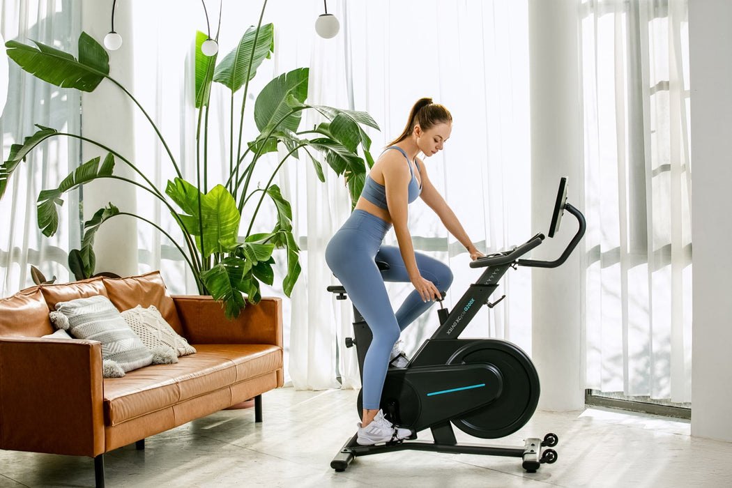 Велосипед OVICX, стационарен магнитен Q200X с 15,6" TFT сензорен екран, WIFI bluetooth и приложение