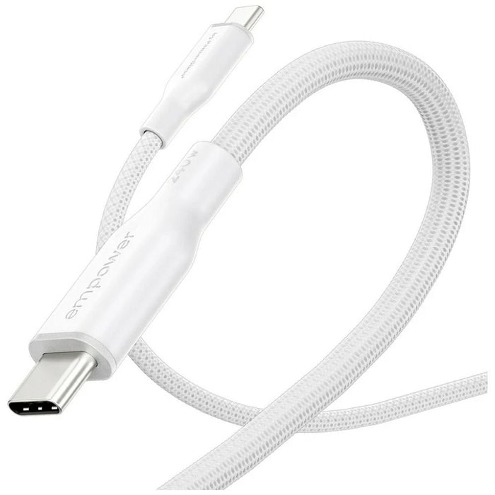 Кабел PanzerGlass empower by PanzerGlass Racing 240W USB-C за USB-C 1.2m, сребристо-черен