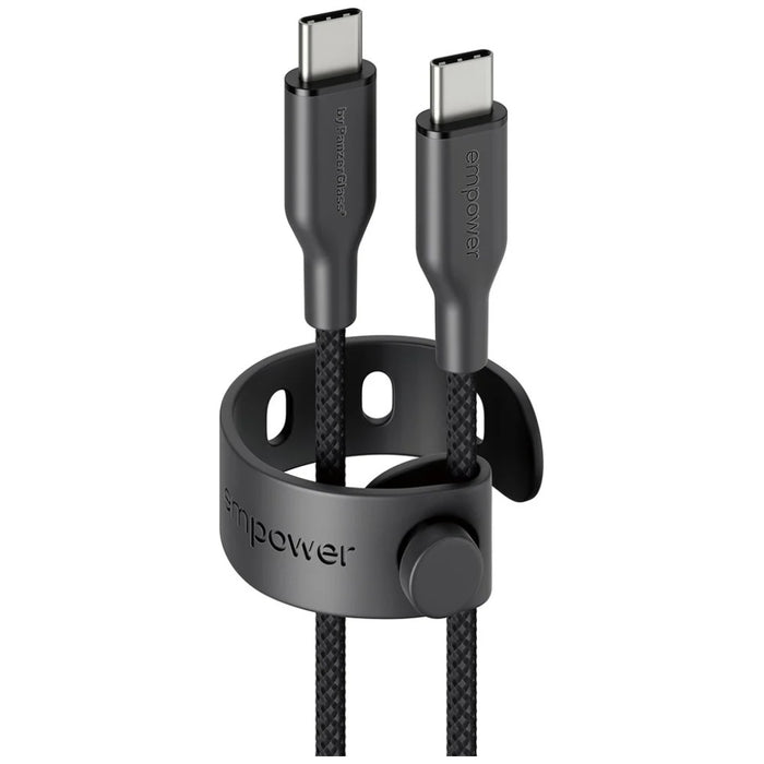 Кабел PanzerGlass empower by Racing 60W за USB-C, 2 m, черен