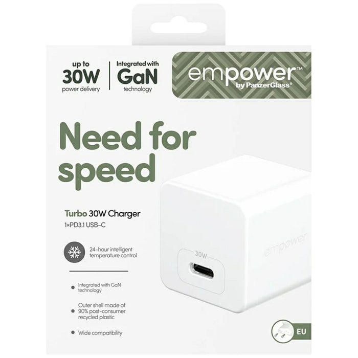 Зарядно PanzerGlass empower by Turbo 30W, сребристо-черен