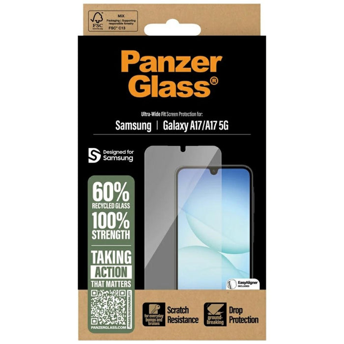 Защитно стъкло PanzerGlass Ultra-Wide Fit EasyAligner за Samsung Galaxy A17, закалено