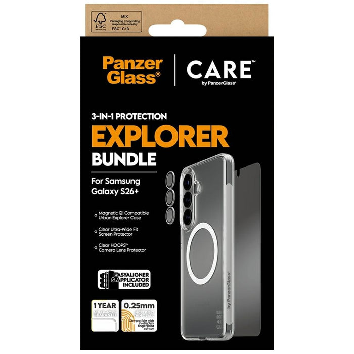 Защитен комплект PanzerGlass CARE by PanzerGlass 3в1 (калъф + стъкло + протектор за обектив) за Samsung Galaxy S26+