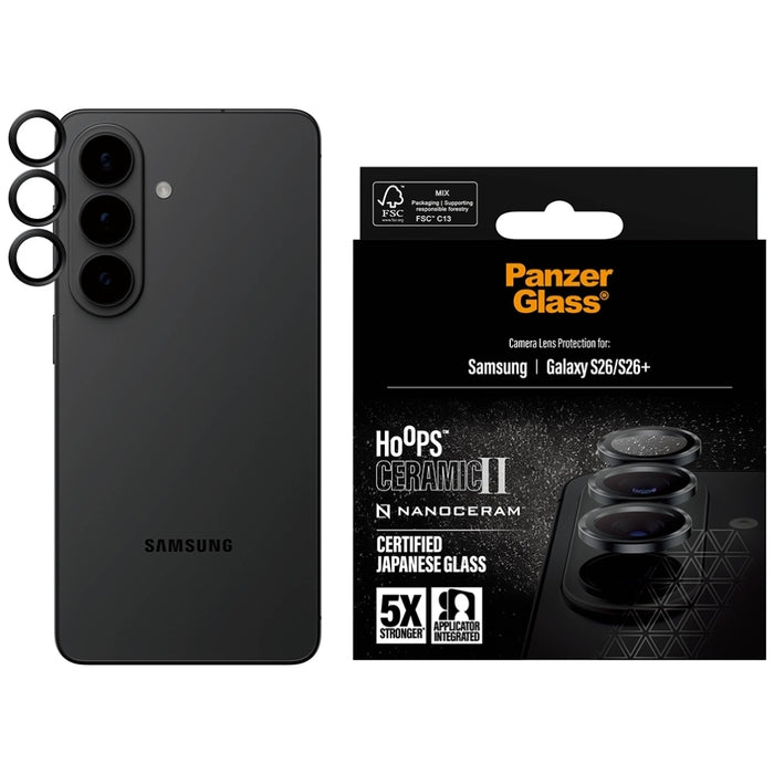 Защитно стъкло PanzerGlass Hoops Ceramic II Lens Protector за Samsung Galaxy S26 / S26+