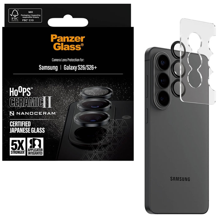 Защитно стъкло PanzerGlass Hoops Ceramic II Lens Protector за Samsung Galaxy S26 / S26+