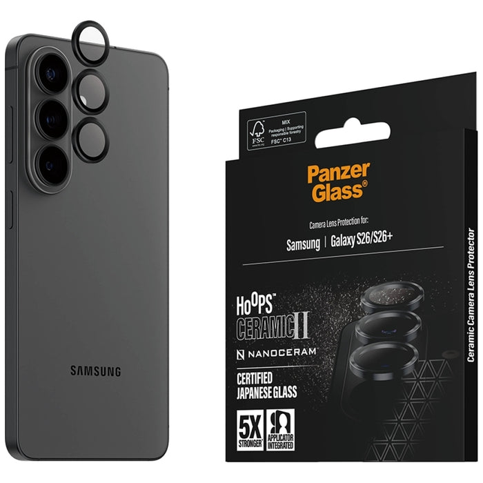 Защитно стъкло PanzerGlass Hoops Ceramic II Lens Protector за Samsung Galaxy S26 / S26+